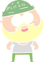 flat color style cartoon bearded man