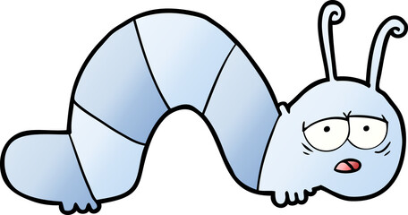 cartoon tired caterpillar