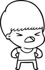 Obraz premium cartoon stressed man