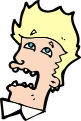 cartoon frightened man