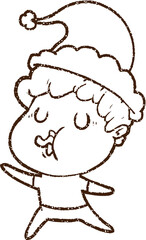 Christmas Man Charcoal Drawing