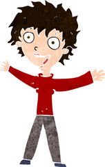 cartoon excited woman