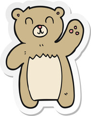 sticker of a cartoon teddy bear