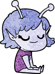 smiling alien girl cartoon