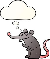 cartoon rat with thought bubble in smooth gradient style