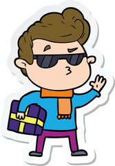 sticker of a cartoon cool guy