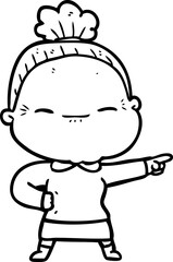 Obraz premium cartoon peaceful old woman