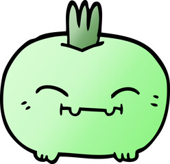 cartoon doodle happy root vegetable