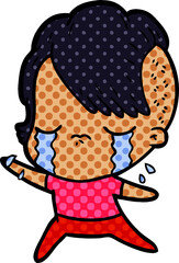 cartoon crying girl