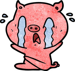 crying pig cartoon