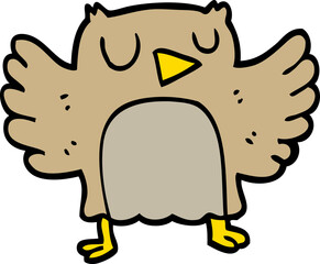 hand drawn doodle style cartoon owl