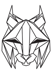 Obraz premium Animal icons, vector lynx. Abstract triangular style