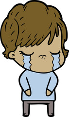 Obraz premium cartoon woman crying