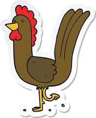 sticker of a cartoon rooster
