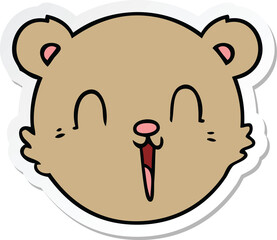 sticker of a cute cartoon teddy bear face