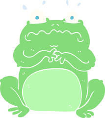 flat color illustration of funny frog