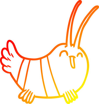 recommend clip art: warm gradient line drawing of a cartoon crayfish