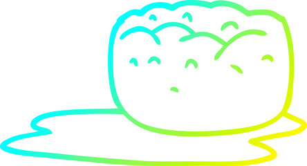Fototapeta premium cold gradient line drawing of a cartoon yorkshire pudding and gravy