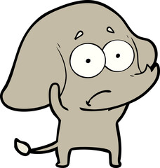 cartoon unsure elephant