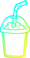 cold gradient line drawing of a iced smoothie