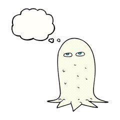 freehand drawn thought bubble cartoon halloween ghost