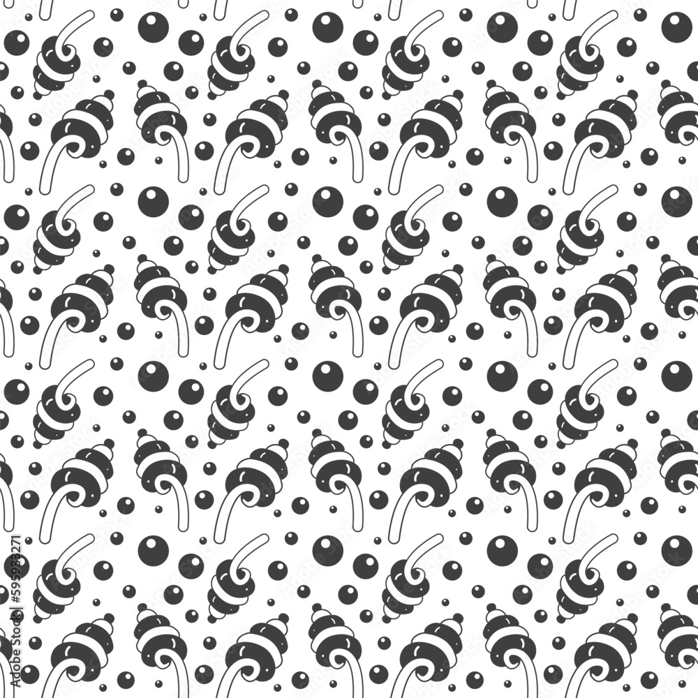 Poster geometric seamless pattern with abstract hand drawn shapes and circles