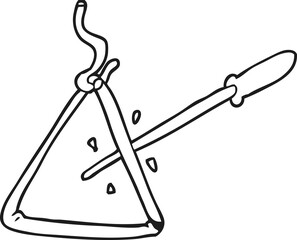 freehand drawn black and white cartoon triangle