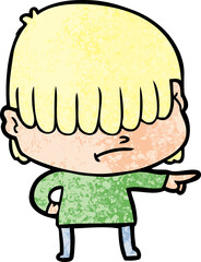 cartoon boy with untidy hair