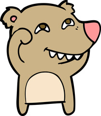 cartoon bear showing teeth