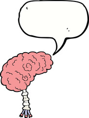 cartoon brain with speech bubble