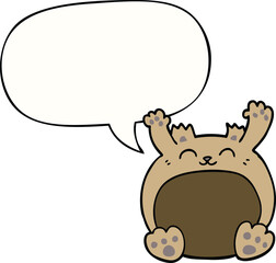 cartoon bear with speech bubble