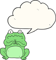 freehand drawn speech bubble cartoon funny frog