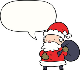 cartoon santa claus with speech bubble
