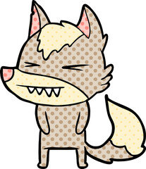 angry wolf cartoon