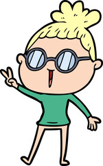 cartoon woman wearing spectacles