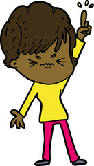 cartoon frustrated woman