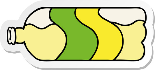 hand drawn sticker cartoon doodle of a soda bottle
