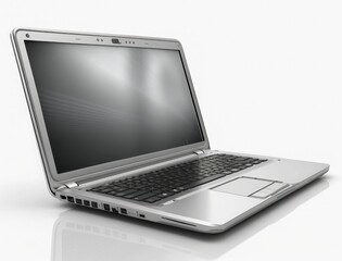 Laptop isolated on white background. Generative AI