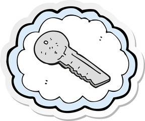 sticker of a cartoon door key