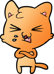 cartoon cat hissing