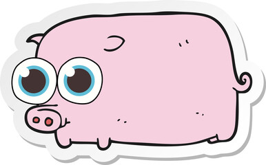 sticker of a cartoon piglet with big pretty eyes