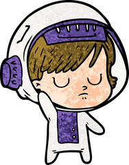 Obraz premium cartoon astronaut woman