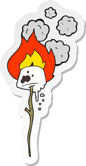 sticker of a cartoon toasted marshmallow