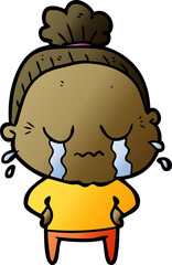 cartoon crying old lady