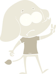 flat color style cartoon unsure elephant