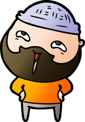 cartoon happy bearded man