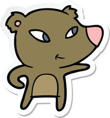 sticker of a cute cartoon bear