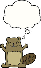 cartoon beaver with thought bubble
