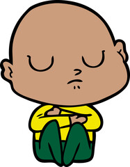 Obraz premium cartoon bald man