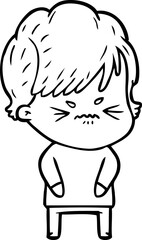 Obraz premium cartoon frustrated woman